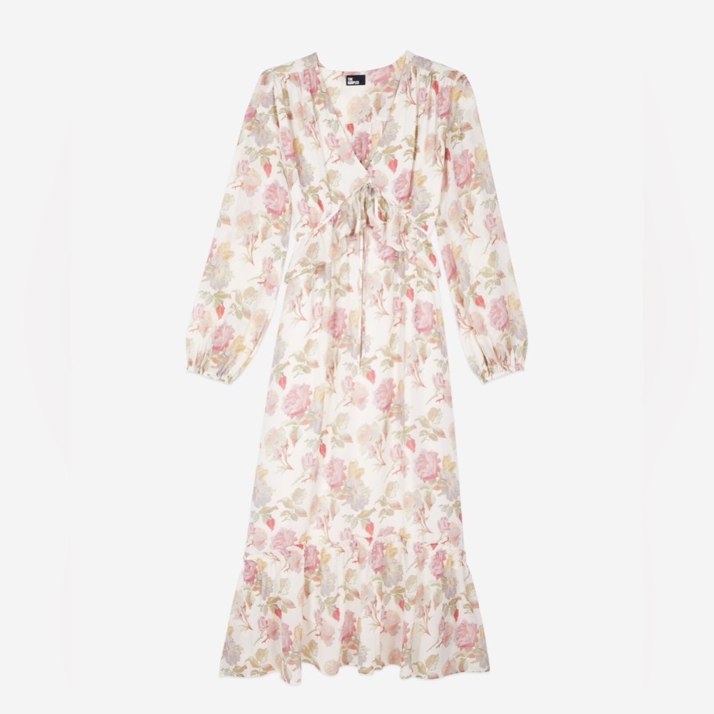 NWT The Kooples Long Printed Silk Floral Dress